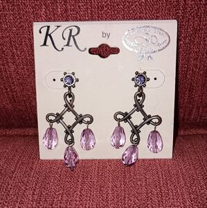 Catherine Stein From Kim Rogers Chandelier Silver lavender dangle earrin…